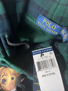 Neu mit Etikett: Polo Ralph Lauren Langarm-Bärenpullover mit Kapuze, Grün, 2XLT/2TGL 