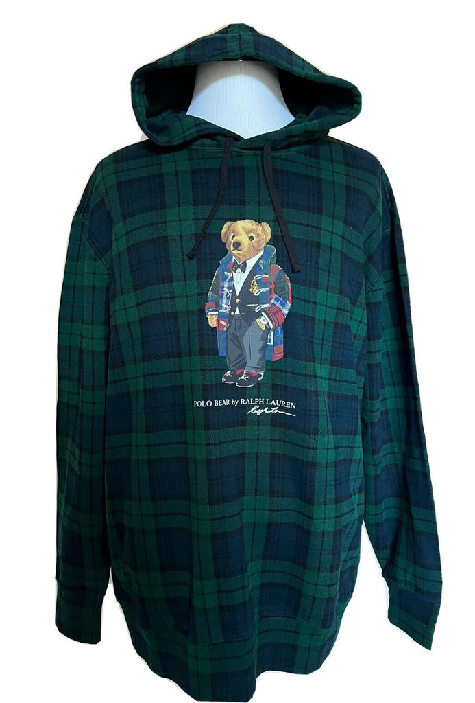 Neu mit Etikett: Polo Ralph Lauren Langarm-Bärenpullover mit Kapuze, Grün, 2XB/2TG 