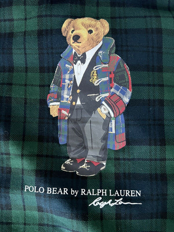 NWT $228 Polo Ralph Lauren Long Sleeve Bear Sweater with Hoodie Green 2XB/2TG