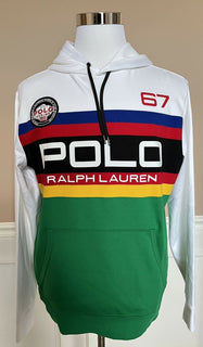 Neu mit Etikett: 168 $ Polo Ralph Lauren Langarmpullover mit Kapuze Weiß M 
