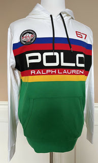 Neu mit Etikett: 168 $ Polo Ralph Lauren Langarmpullover mit Kapuze Weiß M 