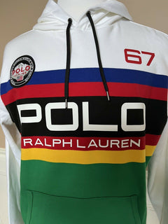 Neu mit Etikett: 168 $ Polo Ralph Lauren Langarmpullover mit Kapuze Weiß M 