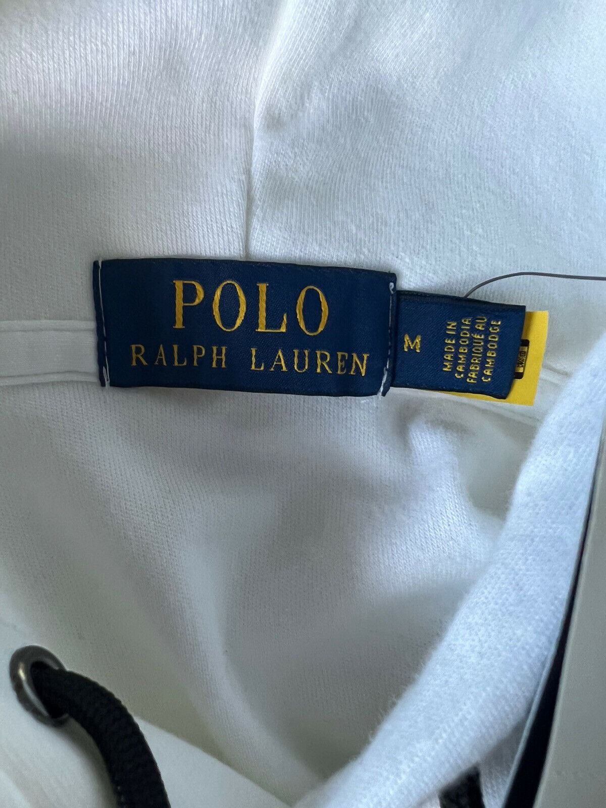 NWT $168 Polo Ralph Lauren Long Sleeve Sweater with Hoodie White M