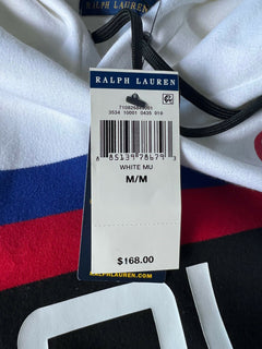 Neu mit Etikett: 168 $ Polo Ralph Lauren Langarmpullover mit Kapuze Weiß M 