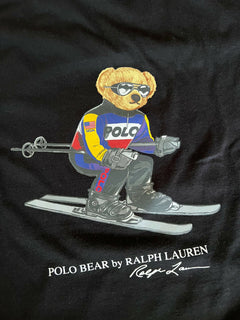 Neu mit Etikett: Polo Ralph Lauren Kurzarm-T-Shirt mit Bärenmotiv, Schwarz, 2XL 