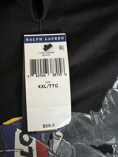 Neu mit Etikett: Polo Ralph Lauren Kurzarm-T-Shirt mit Bärenmotiv, Schwarz, 2XL 