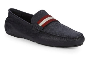 Neue 330 $ Bally Herren-Fahrerschuhe aus strukturiertem Leder, Schwarz, 11,5 US, hergestellt in Italien 