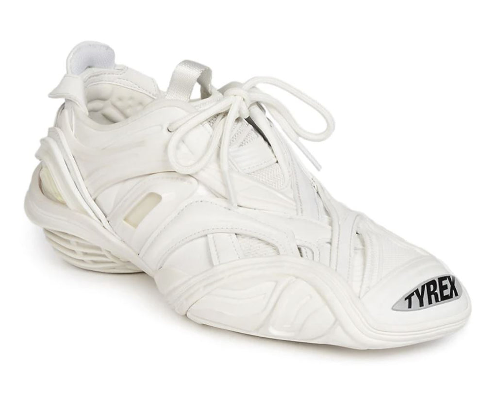 NIB $950 Balenciaga Damen Tyrex Sneakers Weiß 9W US (39W Euro) 