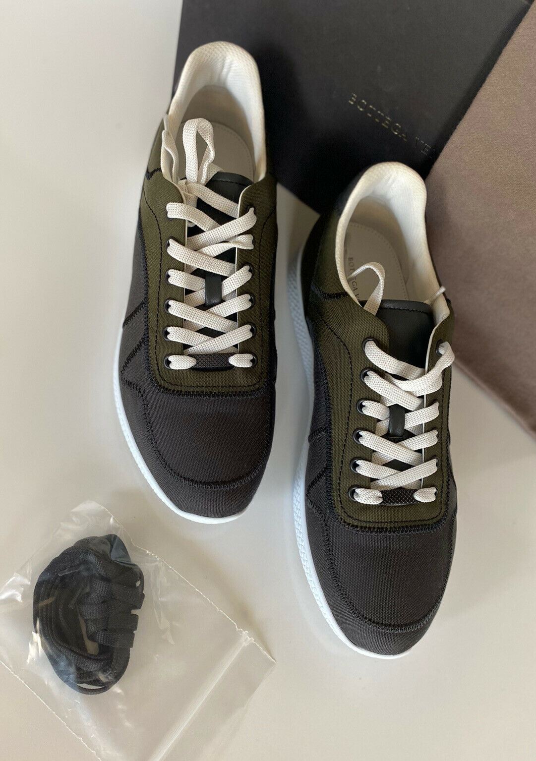 NIB 650 $ Bottega Veneta Herren-Sneaker aus Segeltuch in Grau/Grün 9 US (42 Euro) 548834 