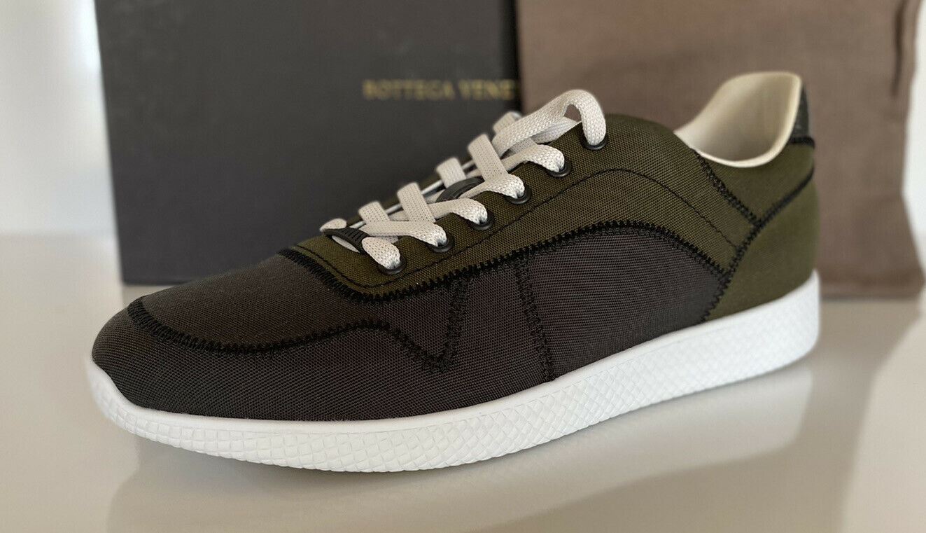 NIB $650 Bottega Veneta Men's Gray/Green Canvas Sneakers 9.5 US (42.5 Eu) 548834