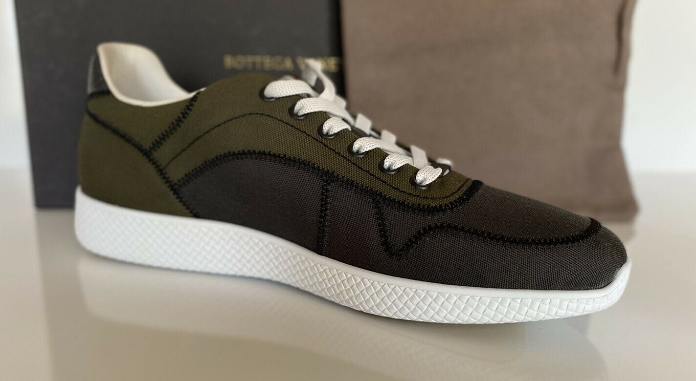 NIB 650 $ Bottega Veneta Herren-Sneaker aus Segeltuch in Grau/Grün 9,5 US (42,5 Eu) 548834 
