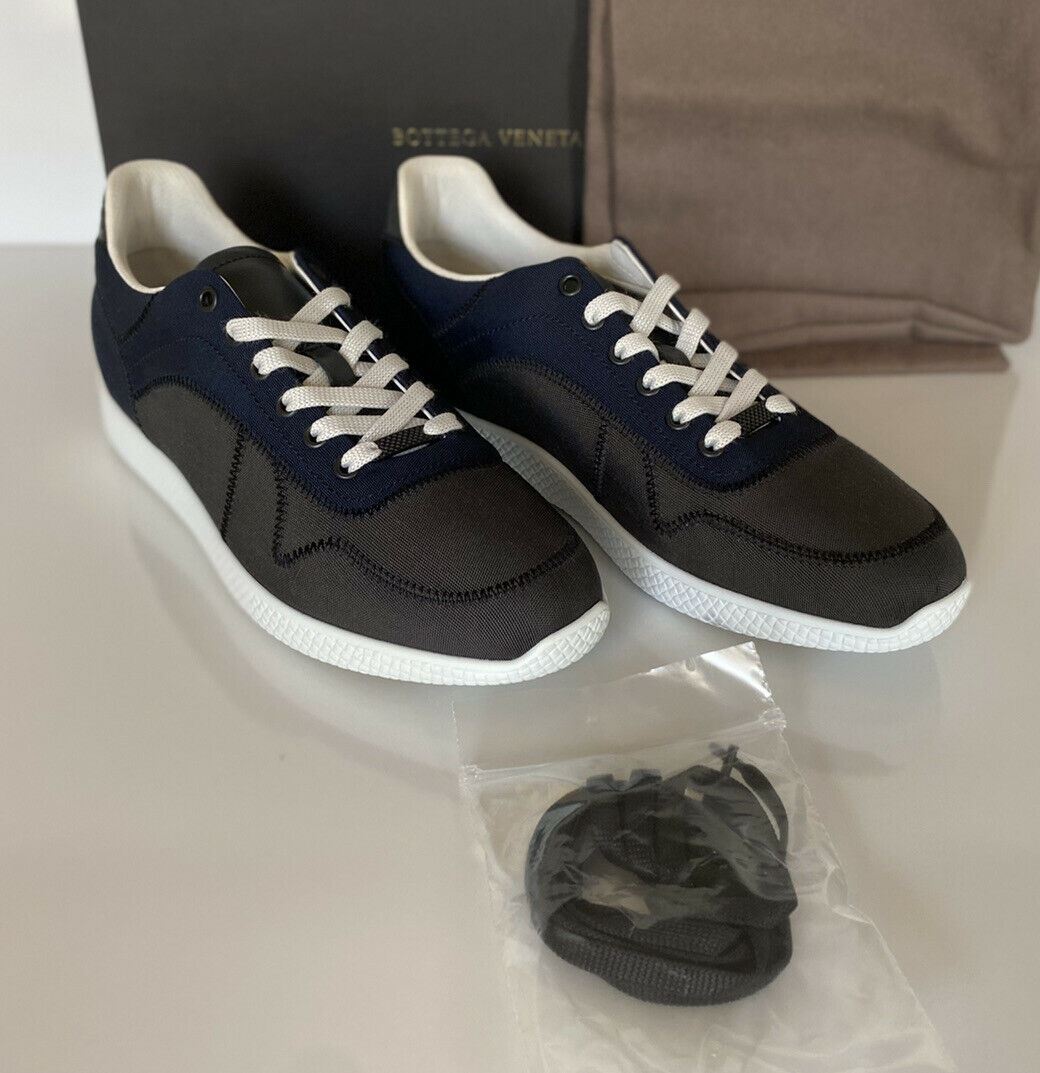NIB 650 $ Bottega Veneta Herren-Sneaker aus Segeltuch in Grau/Blau 8,5 US (41,5 Eu) 548834 