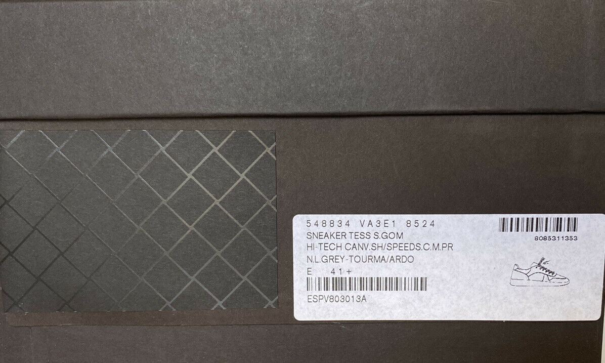 Мужские серые/синие парусиновые кроссовки Bottega Veneta 650 долларов США 8,5 США (41,5 ЕС) 548834 