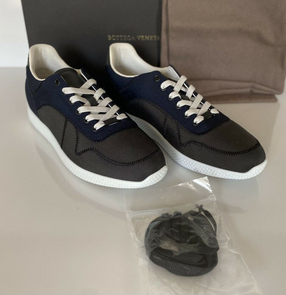 NIB $ 650 Bottega Veneta Herren-Sneaker aus Segeltuch in Grau/Blau 9 US (42 Eu) 548834 IT 