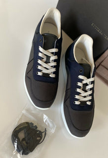 NIB $ 650 Bottega Veneta Herren-Sneaker aus Segeltuch in Grau/Blau 9 US (42 Eu) 548834 IT 
