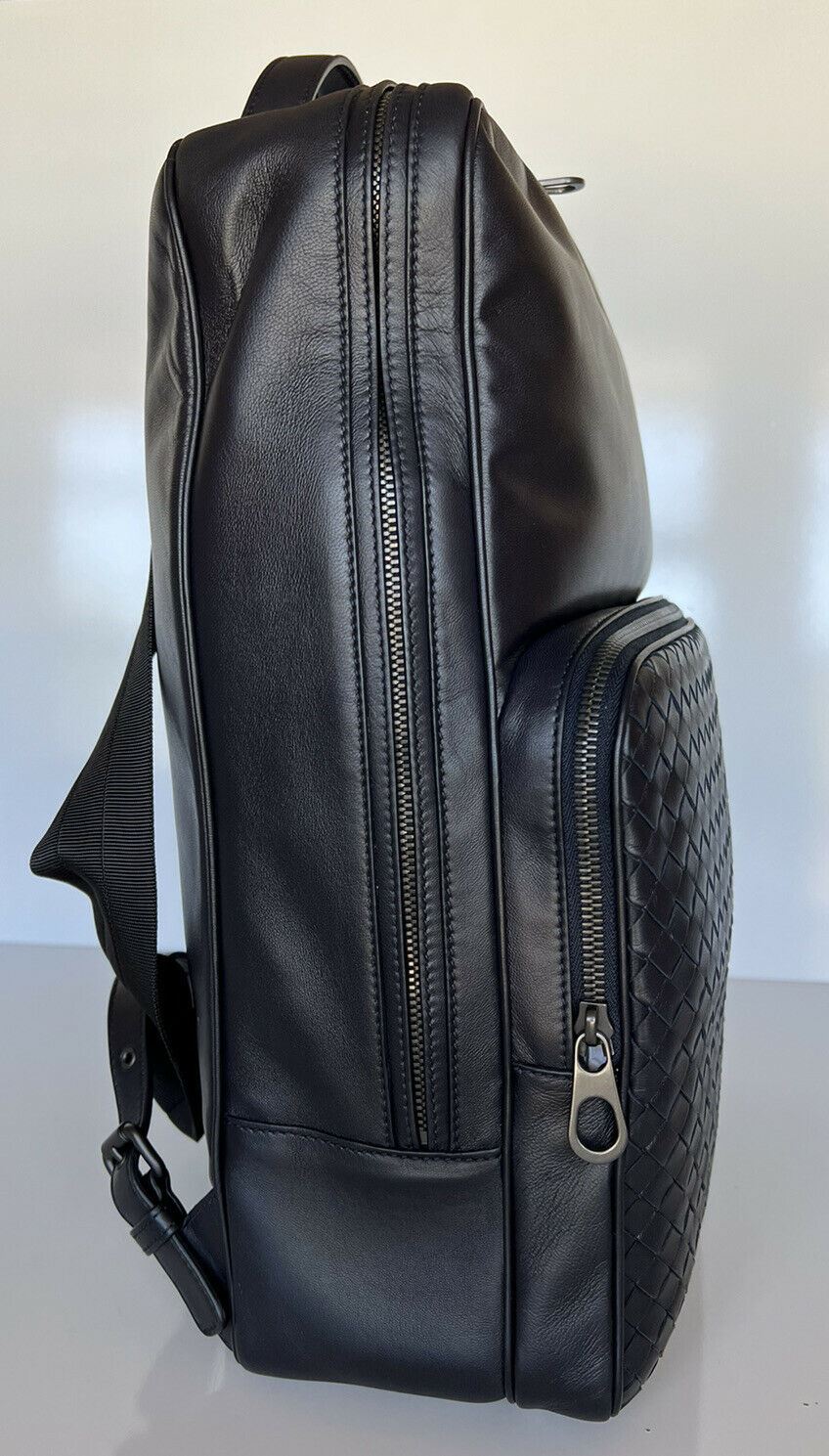 NWT 3100 $ Bottega Veneta Leder Intrecciato Rucksack Dunkelblau Italien 498976