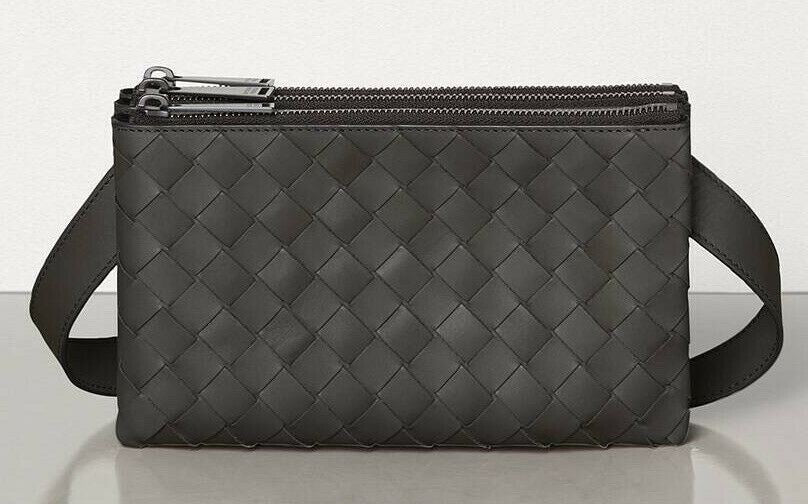 Neu mit Etikett: 1650 $ Bottega Veneta Intrecciato Leder 3 in 1 Umhängetasche Graphit 609692