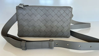 Neu mit Etikett: 1650 $ Bottega Veneta Intrecciato Leder 3 in 1 Umhängetasche Graphit 609692
