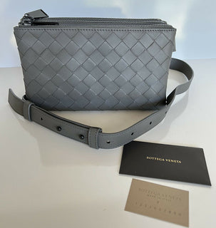 Neu mit Etikett: 1650 $ Bottega Veneta Intrecciato Leder 3 in 1 Umhängetasche Graphit 609692