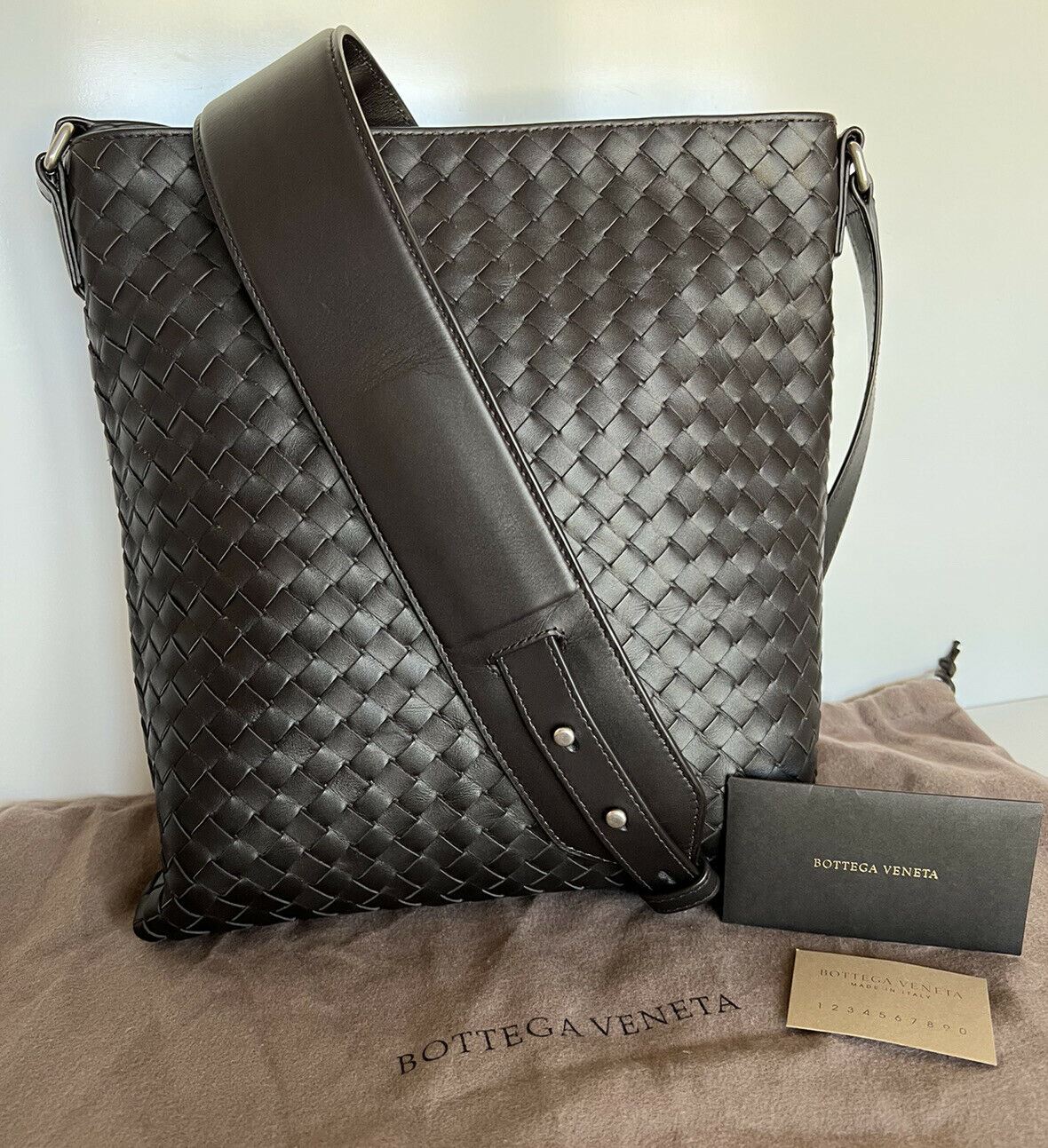 NWT $1850 Bottega Veneta Leather Intrecciato Expresso Crossbody Bag Italy 577534