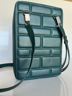 NWT 2290 $ Bottega Veneta Nappaleder Teal Modern Umhängetasche Italien 596730 