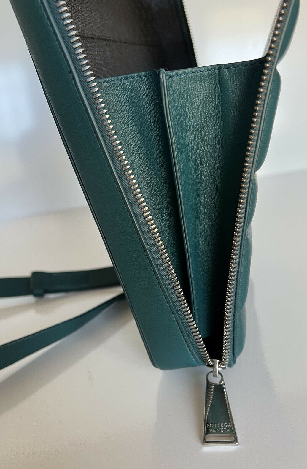 NWT $2290 Bottega Veneta Nappa Leather Teal Modern Crossbody Bag Italy 596730