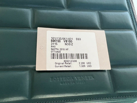 NWT $2290 Bottega Veneta Nappa Leather Teal Modern Crossbody Bag Italy 596730