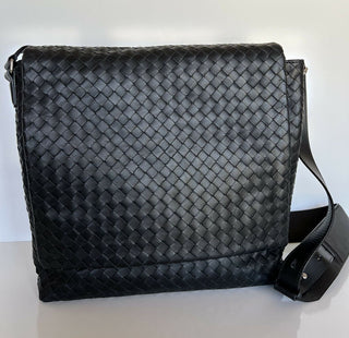 NWT 3000 $ Bottega Veneta Leder Intrecciato Schwarze Umhängetasche Italien 577538 