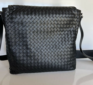 NWT 3000 $ Bottega Veneta Leder Intrecciato Schwarze Umhängetasche Italien 577538 