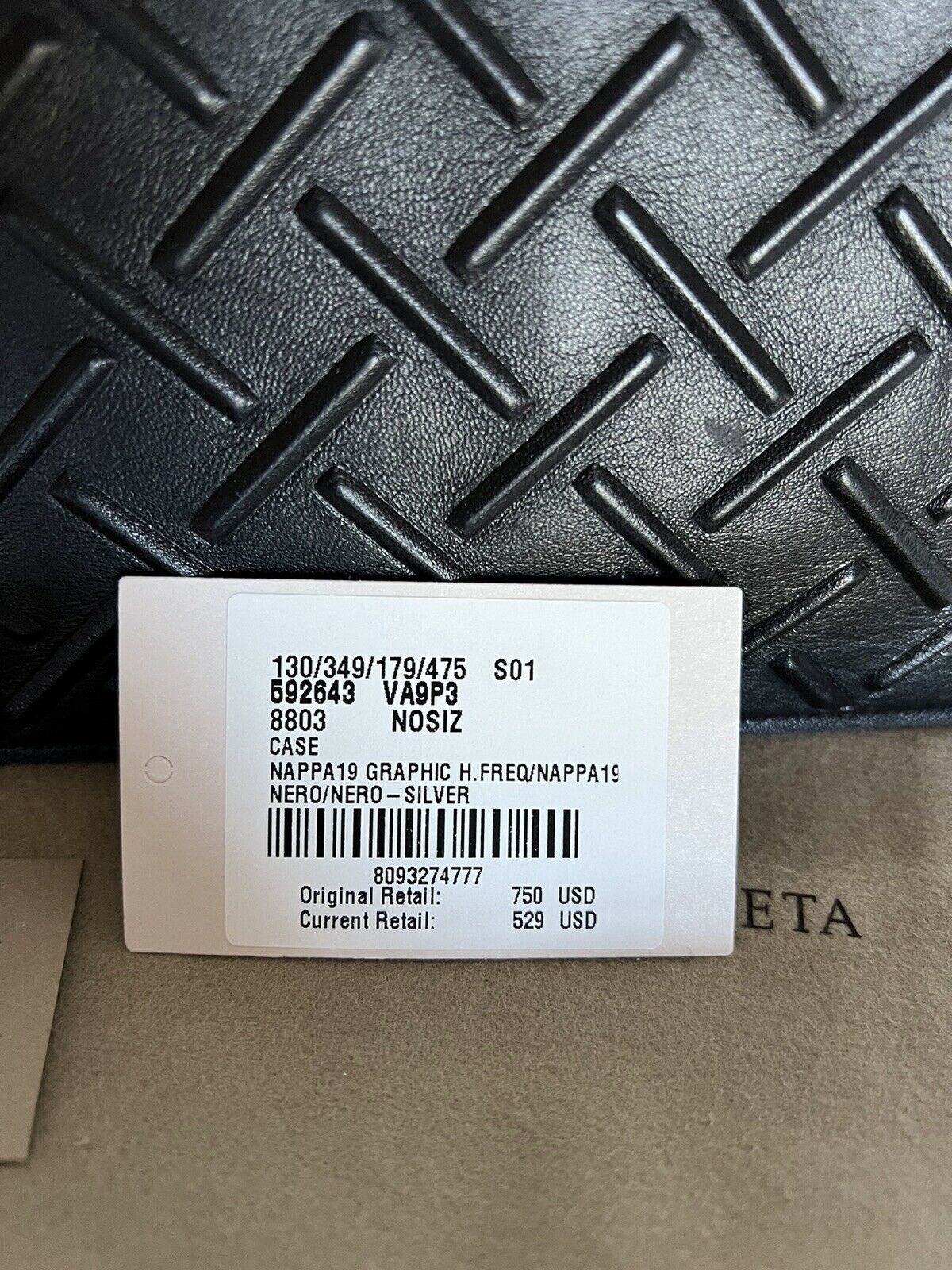 NWT $750 Bottega Veneta Nappa19 Черный кожаный чехол с рисунком 592643 Италия 