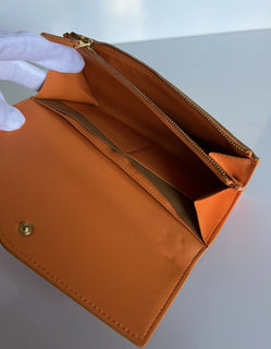 NWT $790 Кошелек Bottega Veneta Leather Continental Light Orange/Caramel 608260 