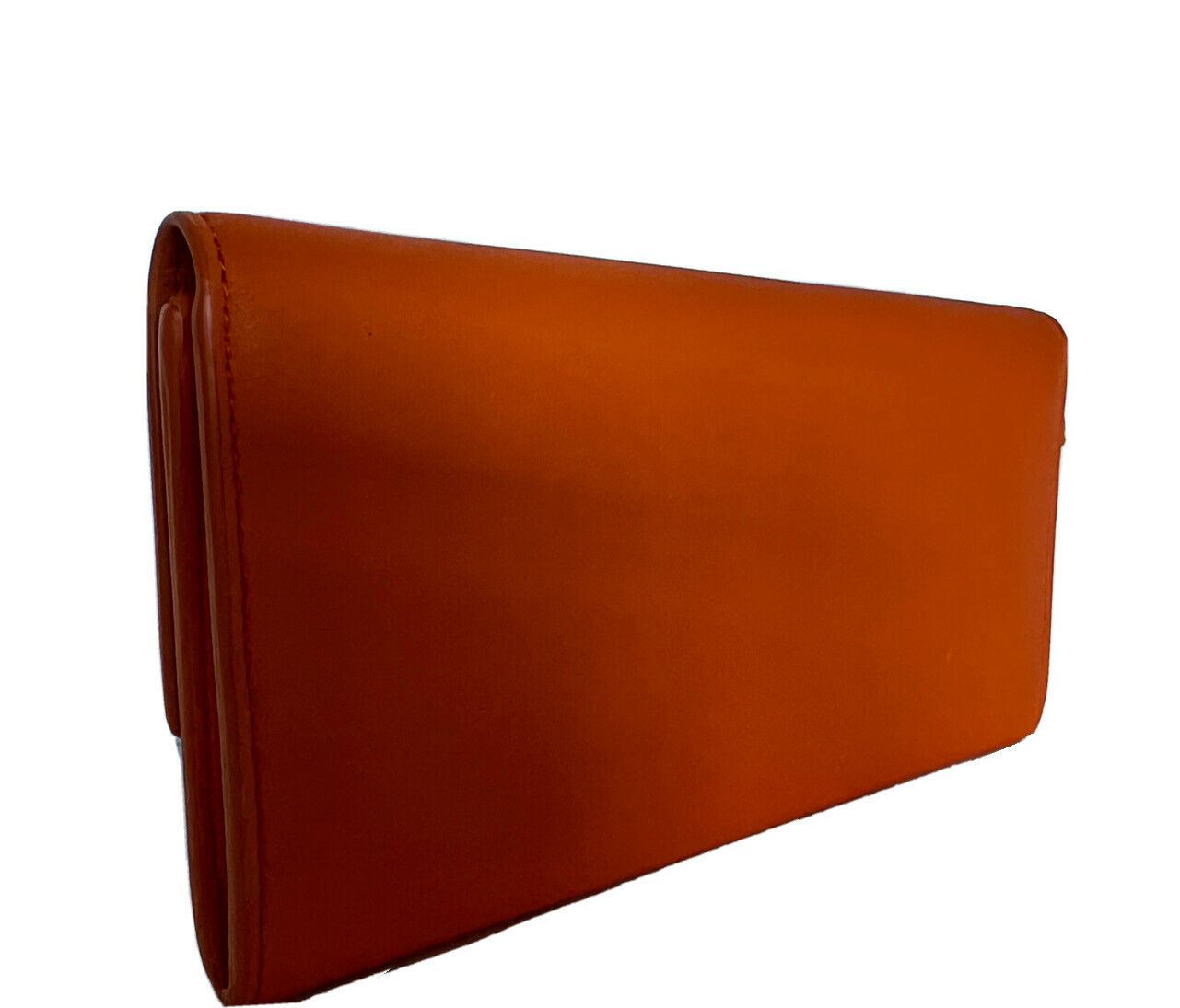 NWT $790 Bottega Veneta Leather Continental Light Orange/Caramel Wallet 608260