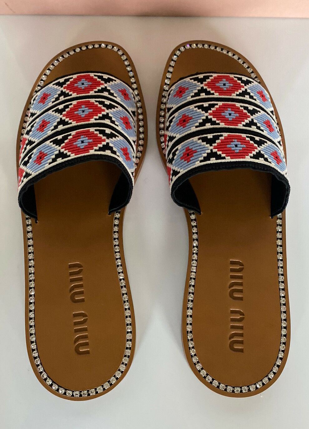 NIB $590 PRADA Miu Miu Women's Rosso Sandals 10 US (40 Euro) Italy