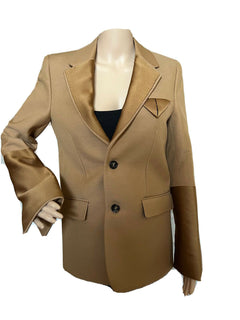Neu mit Etikett: 2.880 $ Bottega Veneta Damen-Einreiherjacke in Kamel/Karamell, 42 US