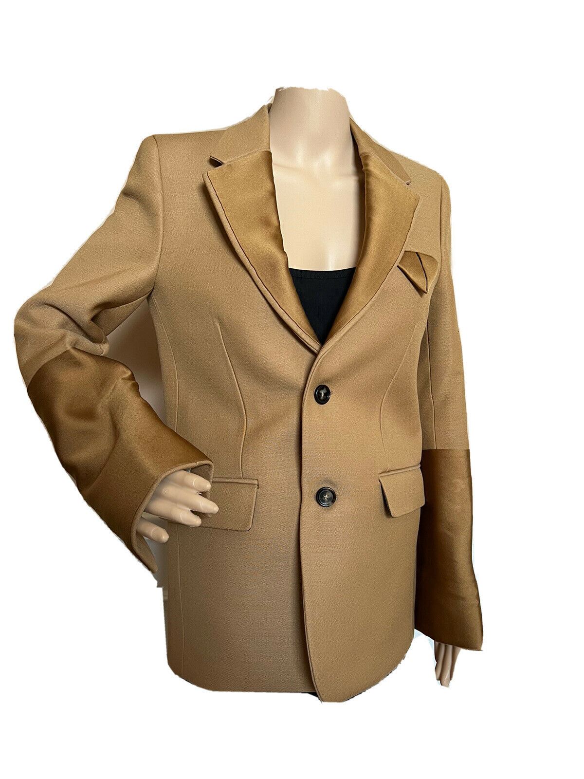 СЗТ 2880 долларов США Bottega Veneta Женский однобортный пиджак светло-коричневого/карамельного цвета 42 США