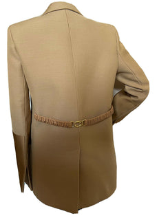 Neu mit Etikett: 2.880 $ Bottega Veneta Damen-Einreiherjacke in Kamel/Karamell, 42 US