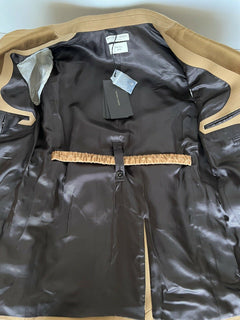 Neu mit Etikett: 2.880 $ Bottega Veneta Damen-Einreiherjacke in Kamel/Karamell, 42 US
