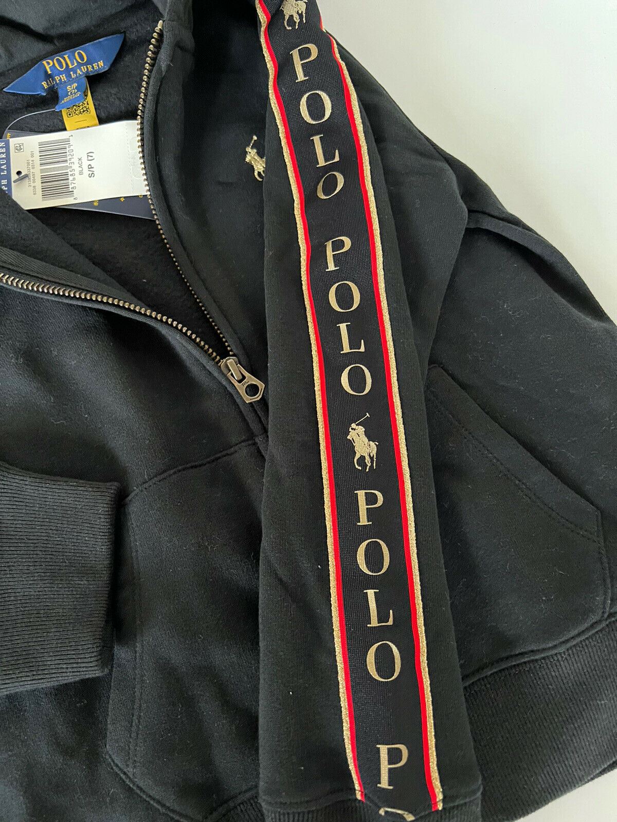 Neu mit Etikett: Polo Ralph Lauren Mädchen-Kapuzenjacke in Schwarz, Größe S (7)