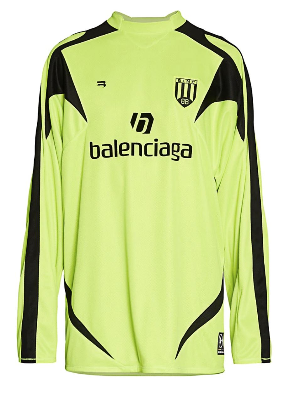 СЗТ 1190 долларов США Balenciaga Футбольная футболка с длинным рукавом Желтая XL Сделано в Португалии 