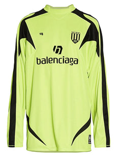 NWT 1190 $ Balenciaga Langarm-Fußball-T-Shirt Gelb XL Hergestellt in Portugal 