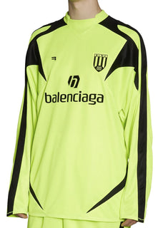 NWT 1190 $ Balenciaga Langarm-Fußball-T-Shirt Gelb XL Hergestellt in Portugal 