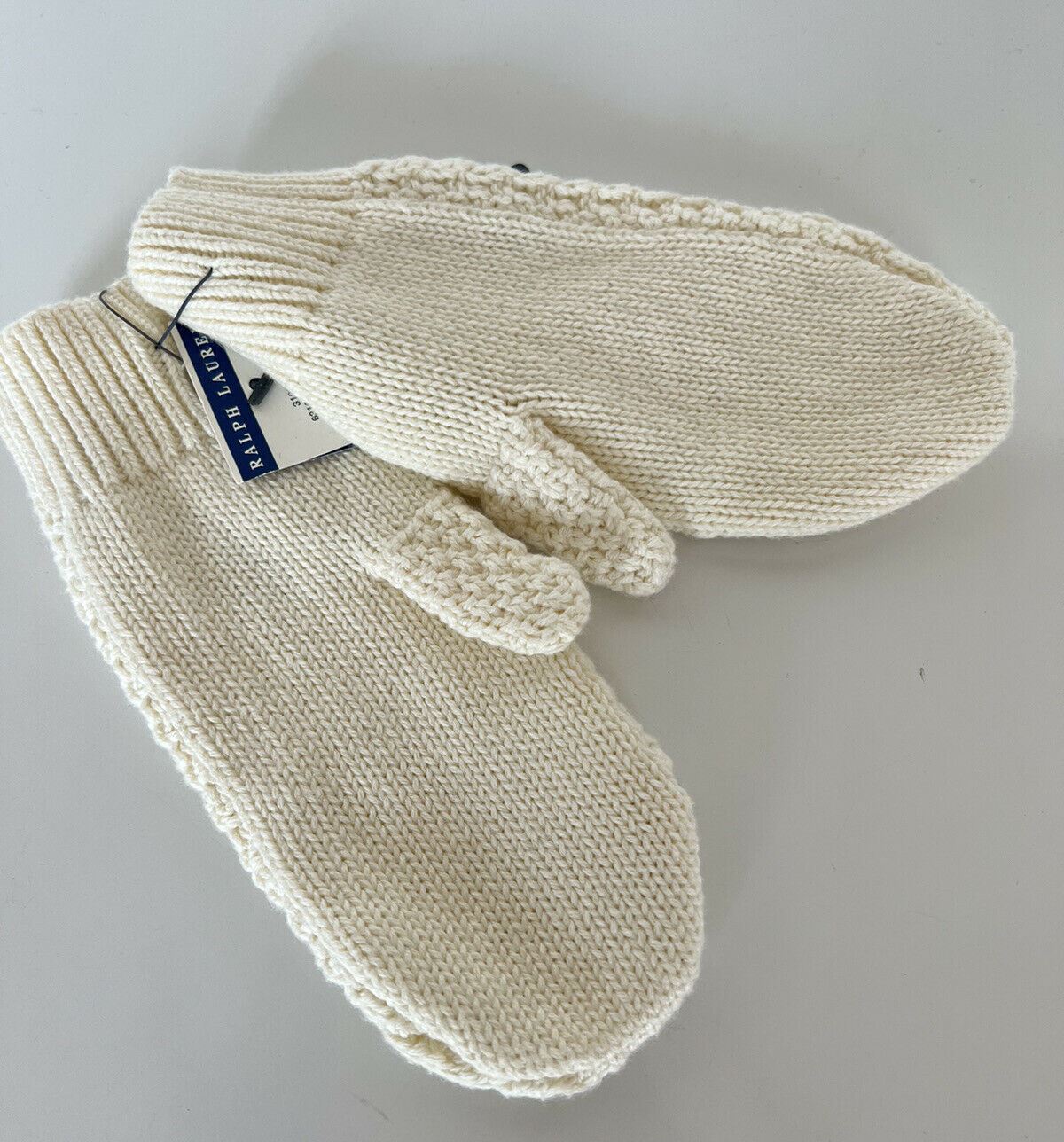 NWT Polo Ralph Lauren Girl's Cotton Gloves Cream Size 7-16