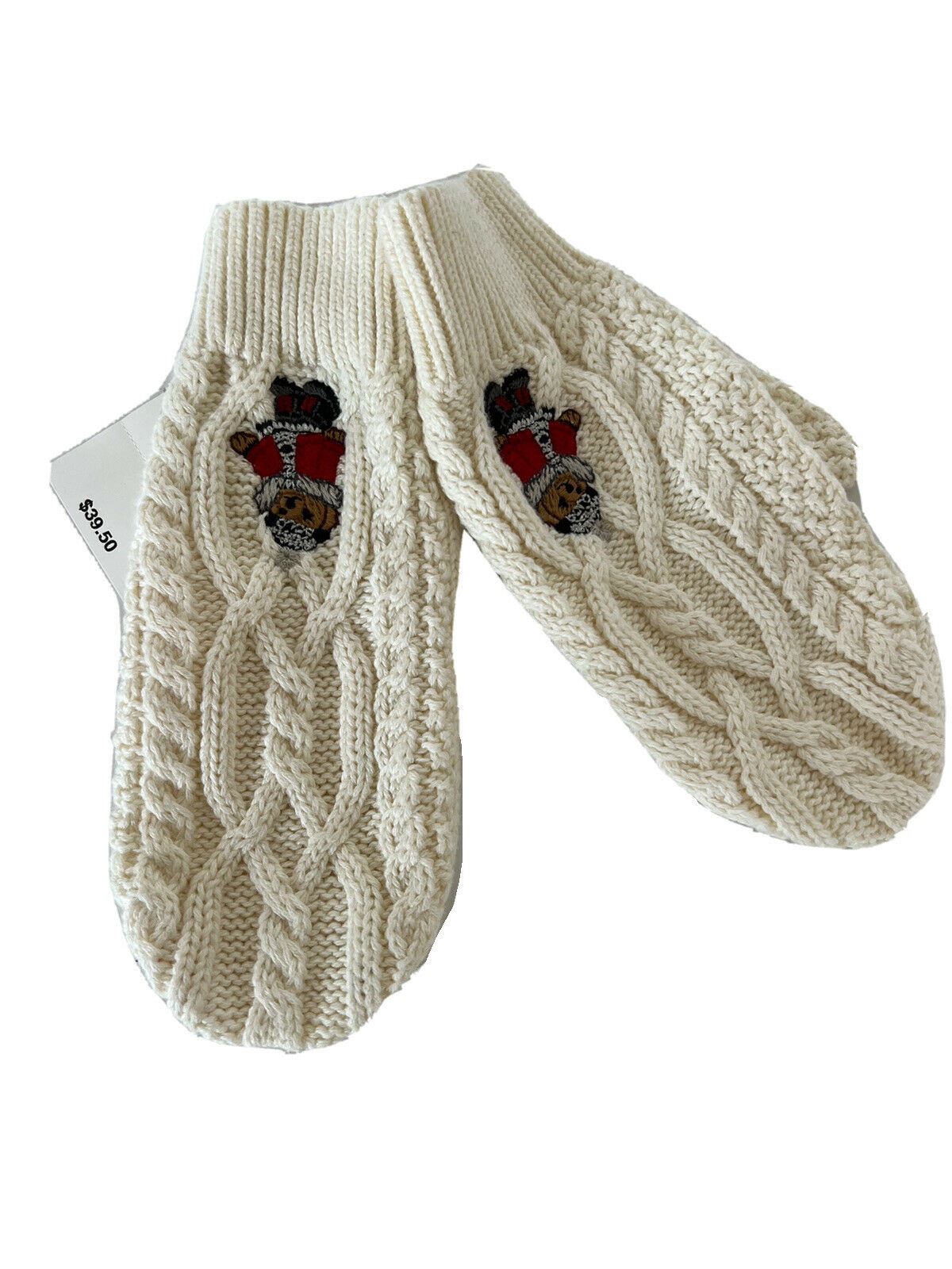 NWT Polo Ralph Lauren Girl's Cotton Gloves Cream Size 4-6