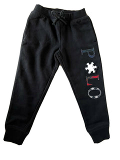Neu mit Etikett: Polo Ralph Lauren Jungen-Freizeithose 6 in Schwarz mit Schneeflockenmuster, hergestellt in Indien