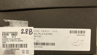 NIB $ 920 Bottega Veneta Ledermules mit hohem Schaft, schwarze Schuhe 7 US 618760 IT