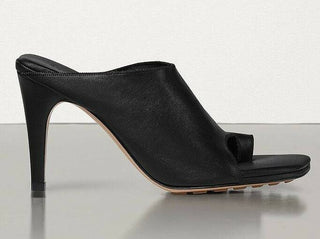 NIB $920 Bottega Veneta Leather Mules with High Vamp Black Shoes 8 US 618760 IT