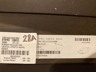 NIB $ 920 Bottega Veneta Ledermules mit hohem Schaft, weiße Schuhe 7,5 US 618760 