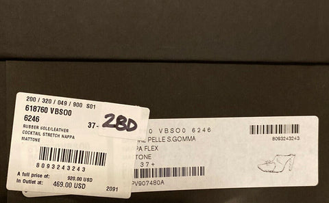 NIB $ 920 Bottega Veneta Ledermules mit hohem Vamp Orange Schuhe 7,5 US 618760 