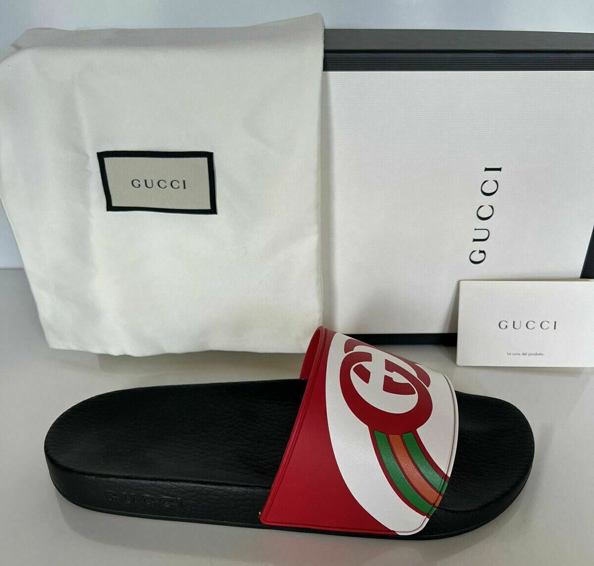 NIB Gucci Mens GG Rubber Rainbow Sandals 8.5 US (Gucci 8) Italy 548703