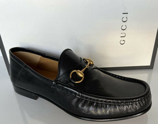 NIB Gucci Herren Horsebit Leder Mokassin Schuhe Schwarz 8,5 US (Gucci 8) 523202 